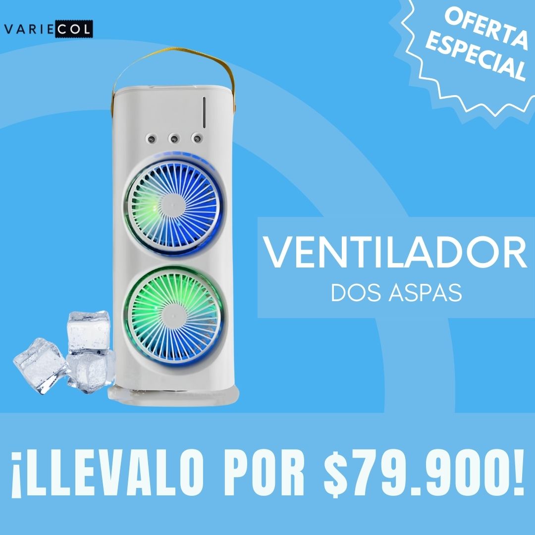 PRACTICO VENTILADOR DOBLE CABEZAL GIRATORIO