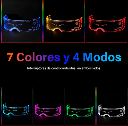 Gafas Luminosas Futuristas Luz LED de 7 Colores