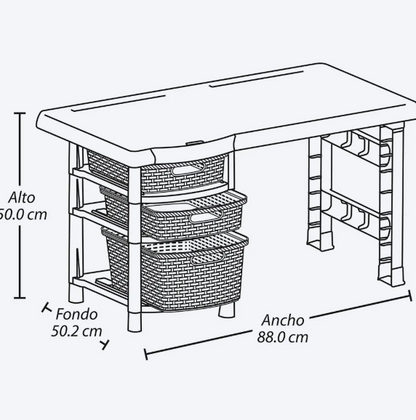 Escritorio infantil con compartimientos