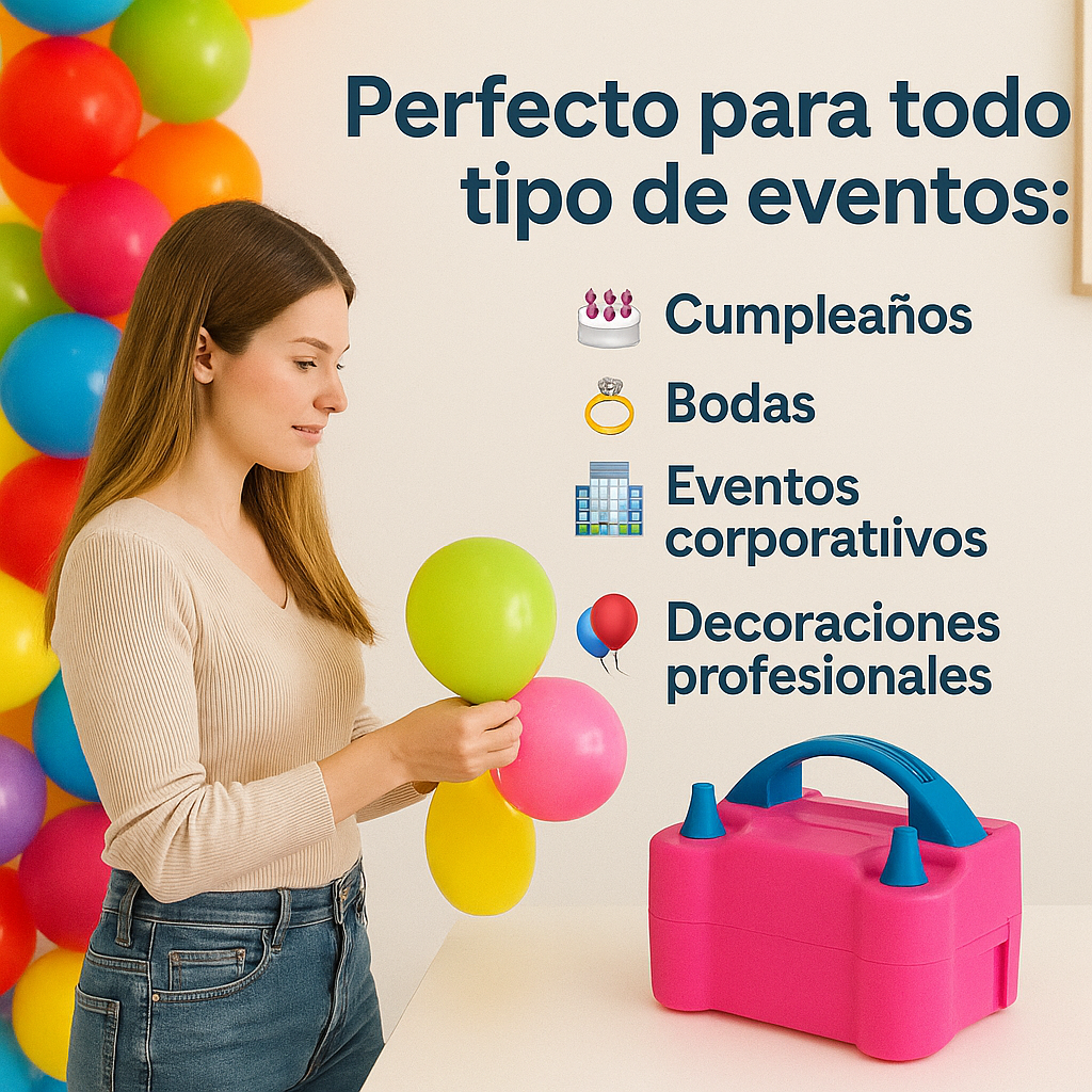 Infla globos en segundos y disfruta la diversión sin estrés - INFLADOR DE GOBLOS