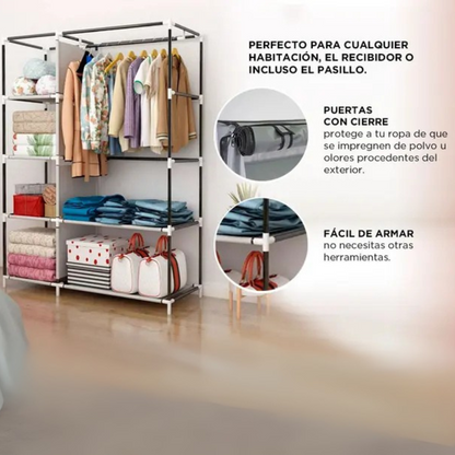 Closet Organizador 3 en 1 con 3 Compartimientos – Compacto, Resistente y Multiusos