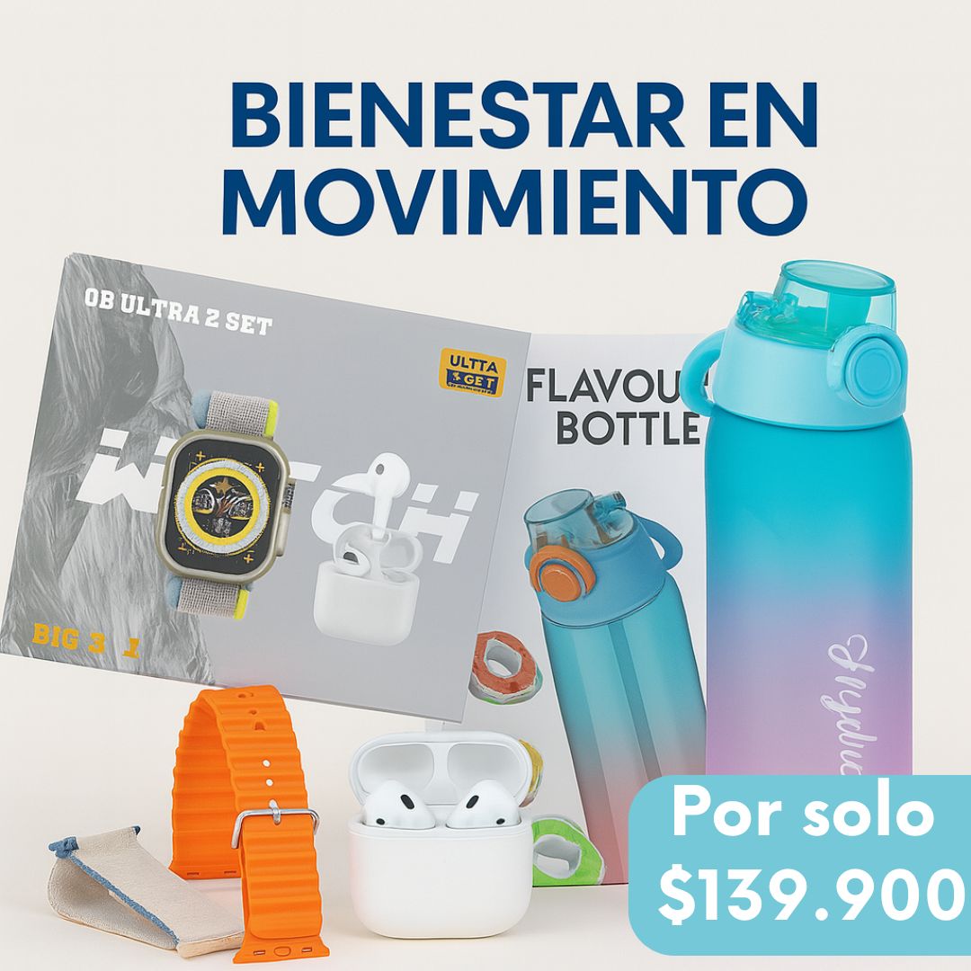 COMBO RELOJ + AUDIFONOS + TERMO DE SABOR EL COMBO PERFECTO